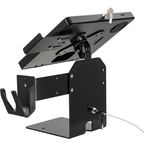  CTA Digital Single VESA Plate POS Station with Paragon Enclosure, Printer Stand, Scanner Holder, and Card Reader Holder