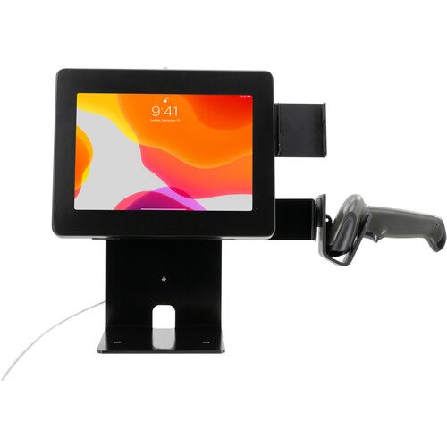  CTA Digital Single VESA Plate POS Station with Paragon Enclosure, Printer Stand, Scanner Holder, and Card Reader Holder