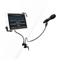 CTA Digital PAD-MTG Microphone Clip and 7-13 Inch Tablet Holder Gooseneck Clamp Stand for Karaoke/DJ/Recording/Performance
