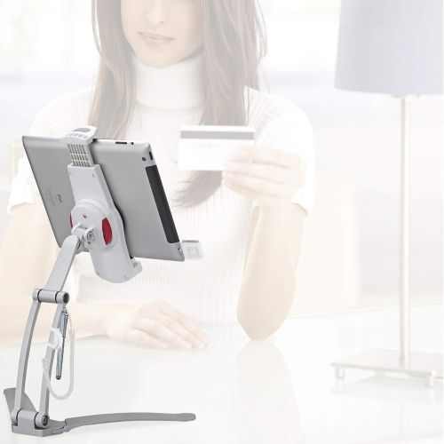  2-in-1 Kitchen Tablet Stand, CTA Digital Wall/Desktop Mount W/Stylus for 7-13 Tablets/iPad 10.2-Inch(7Th Gen)/12.9-Inch iPad Pro/11-Inch iPad Pro/Air 3/Mini 5/Galaxy Tab A 10.1/Sur