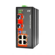 CTCUnion IGS-402S-4PHE24-4 Copper PoE 30W Each + 2 SFP Ports unmanaged Gigabit Ethernet Industrial Switch, -40~75 Celsius, DIN Rail Mount