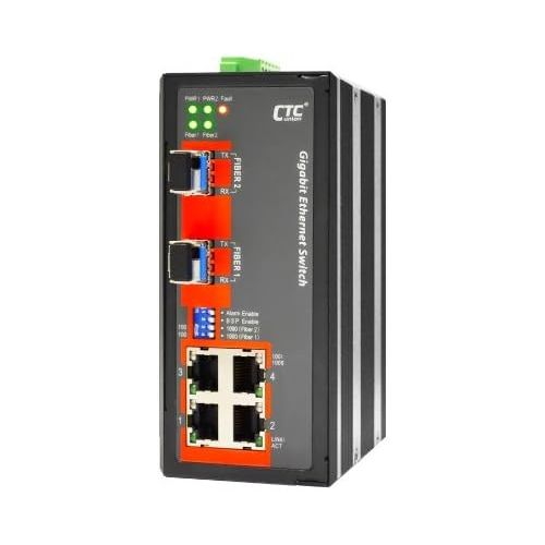  CTCUnion IGS-402S-4PHE24-4 Copper PoE 30W Each + 2 SFP Ports unmanaged Gigabit Ethernet Industrial Switch, -40~75 Celsius, DIN Rail Mount