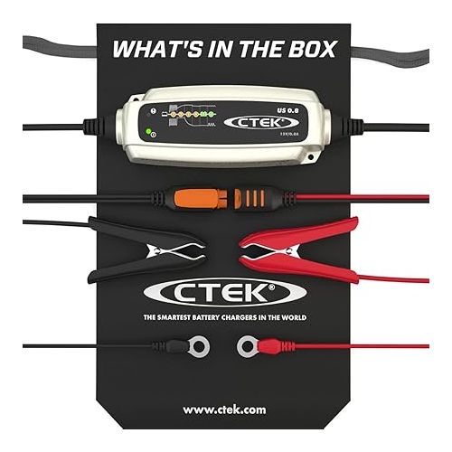  CTEK (56-865) US 0.8 12 Volt Fully Automatic 6 Step Battery Charger,Black