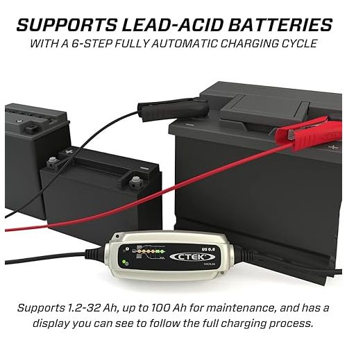  CTEK (56-865) US 0.8 12 Volt Fully Automatic 6 Step Battery Charger,Black