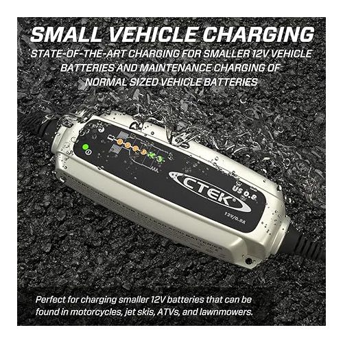  CTEK (56-865) US 0.8 12 Volt Fully Automatic 6 Step Battery Charger,Black