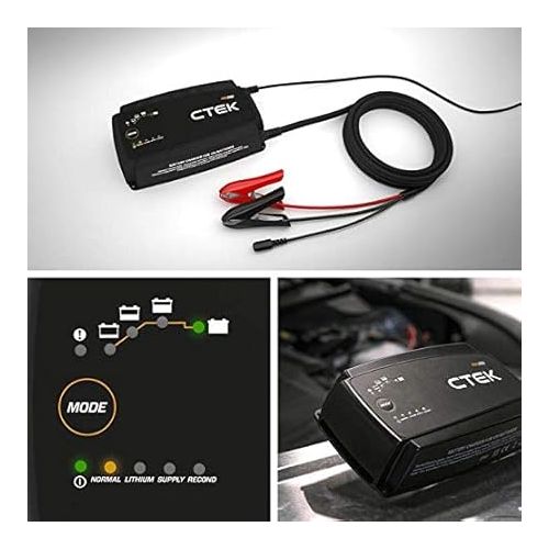  CTEK PRO25S, 25A, 12V Battery Charger and Power Supply, Battery Tender Charger, Battery Maintainer, 12V Lithium Ion Battery Charger for Car and Truck with Reconditioning Mode and Battery Desulfator