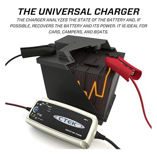  CTEK (56-353) MULTI US 7002 12-Volt Battery Charger,Black