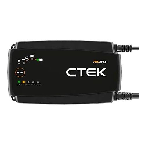  CTEK PRO25SE, Professional 25A, 12V Battery Charger and Power Supply, Battery Tender Charger, Battery Maintainer, 12V Lithium Ion Battery Charger with Reconditioning Mode and Battery Desulfator