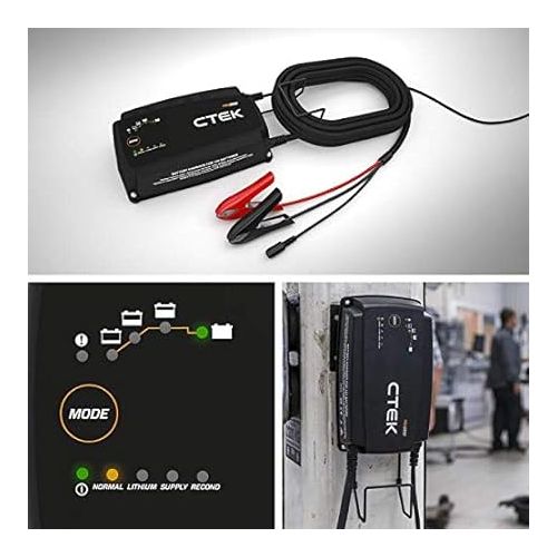  CTEK PRO25SE, Professional 25A, 12V Battery Charger and Power Supply, Battery Tender Charger, Battery Maintainer, 12V Lithium Ion Battery Charger with Reconditioning Mode and Battery Desulfator
