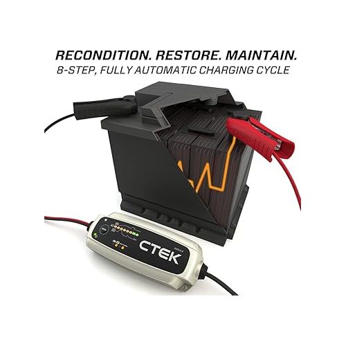  CTEK (40-255) CT5 Time To Go-12 Volt Battery Charger and Maintainer with Accessories