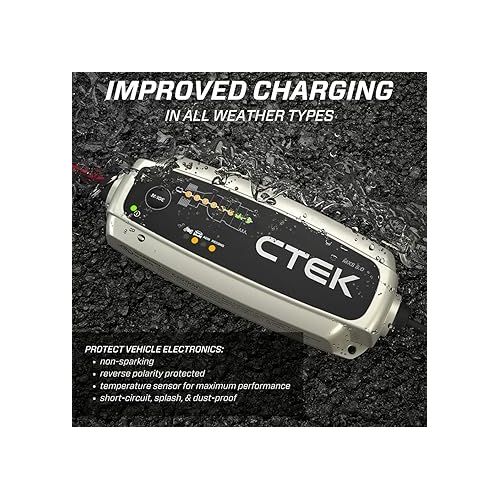  CTEK (40-255) CT5 Time To Go-12 Volt Battery Charger and Maintainer with Accessories