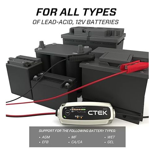  CTEK - 40-206 MXS 5.0 Fully Automatic 4.3 amp Battery Charger and Maintainer 12V