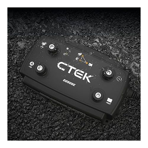  CTEK D250SE, 20A, 12V Battery Charger For Starter And Service Batteries In RV, Truck And Overlanding Vehicles, Solar Battery Maintainer, 12V Lithium Ion Battery Charger And Smart Alternator Compatible
