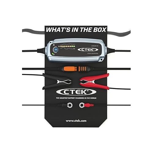  CTEK 56-926 LITHIUM US | Fully Automatic Lithium Ion Phosphate LiFePO4 Battery Charger | 5.0Ah - 60Ah | Maintenance Charging up to 120Ah