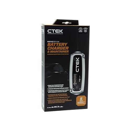  CTEK (40-206) MXS 5.0 12Volt Battery Charger Vehicle Storage Bundle