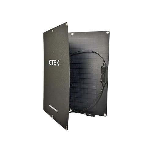  CTEK Solar Panel Charge Kit 40-463 - Charges The CS Free Portable Vehicle Battery Charger, Black