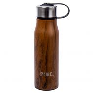 CTG 70676 Pure Collection, Stainless Steel Thermal Bottle with Strainer, 17 oz, Wood