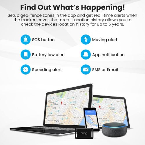  Cube GPS Tracker, Waterproof Worldwide Coverage, 4G LTE Real-Time Tracking - Effectively Used as Dog GPS Tracker, Car GPS Tracker, GPS Trackers for Elderly, Asset and Fleet, Subscr