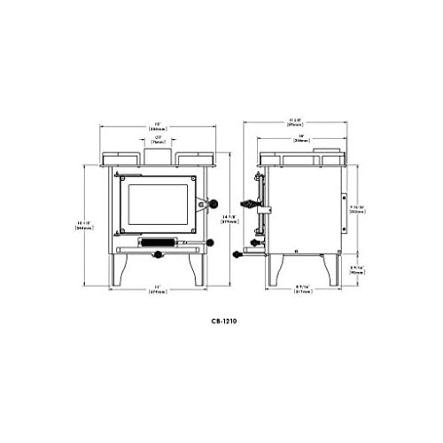  Cubic Grizzly Mini Wood Stove - CB-1210 (Black/Black)