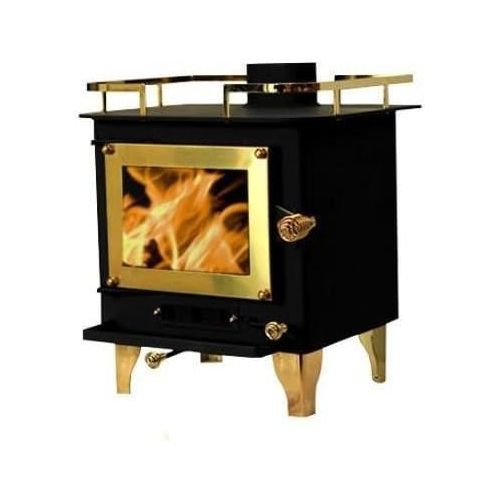  Cubic Grizzly Mini Wood Stove - CB-1210 (Black/Brass)