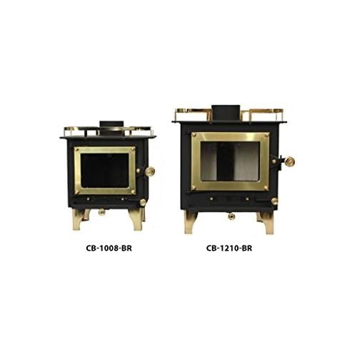  Cubic Grizzly Mini Wood Stove - CB-1210 (Black/Brass)