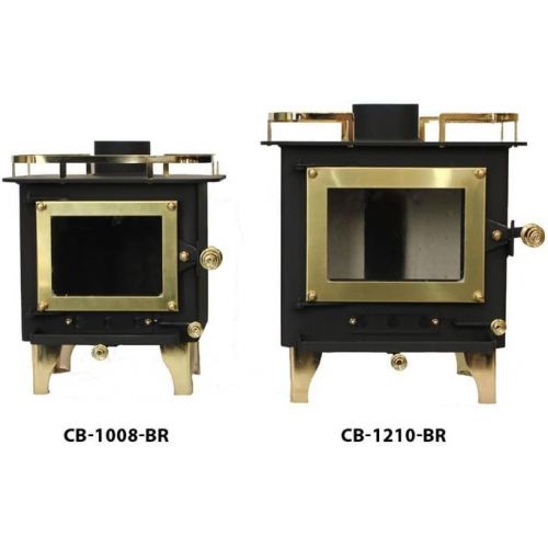  Cubic Grizzly Mini Wood Stove - CB-1210 (Black/Brass)