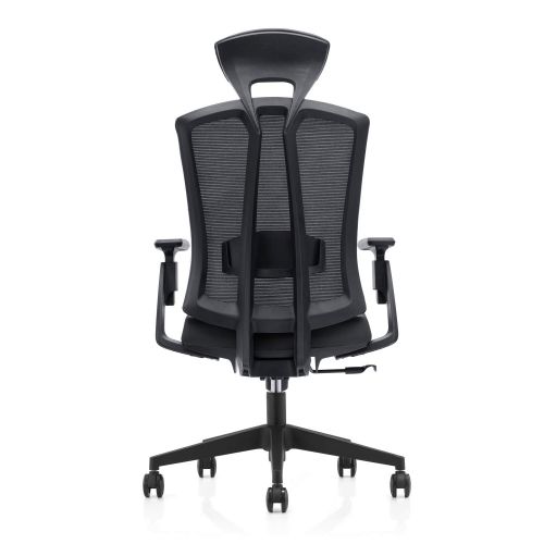  CUBOC High Back Mesh Executive Office Chair, Heavy Duty Ergonomic Reclining Swivel Chair with Lumbar Back Support, Adjustable Footrest, Leather Headrest and Armrests, Black