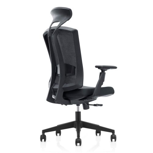  CUBOC High Back Mesh Executive Office Chair, Heavy Duty Ergonomic Reclining Swivel Chair with Lumbar Back Support, Adjustable Footrest, Leather Headrest and Armrests, Black