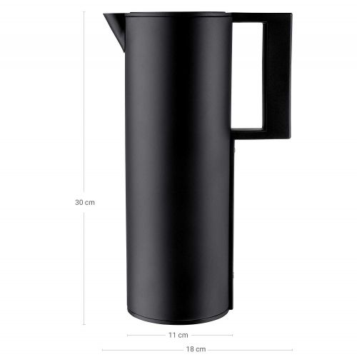  CUCINA Sana KITCHENWARE Cucina Sana 1L Design Thermoskanne/Isolierkanne, Kaffeekanne/Teekanne aus Edelstahl schwarz matt - halt bis 12h warm/kalt - BPA Frei