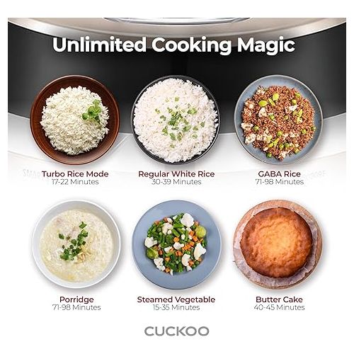  CUCKOO CRP-EHSS0309FG | 3-Cup (Uncooked) Induction Heating Pressure Rice Cooker | 15 Menu Options, Auto-Clean, Voice Guide, Made in Korea | Gold
