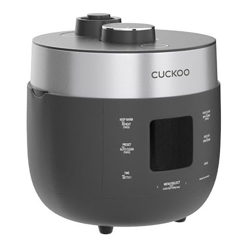  CUCKOO CRP-ST0609F | 6-Cup/1.5-Quart (Uncooked) Twin Pressure Rice Cooker & Warmer | 12 Menu Options: High/Non-Pressure Steam & More, Made in Korea, Gray