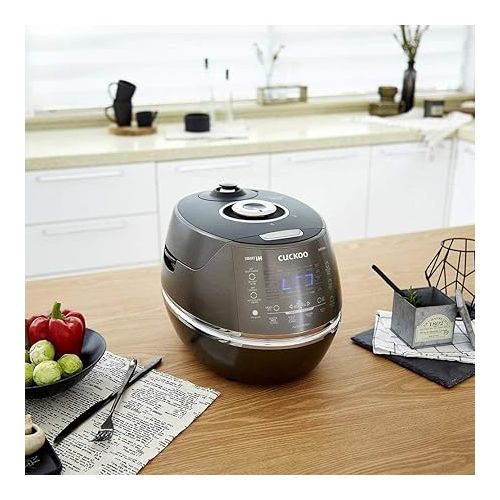  CUCKOO IH Pressure Rice Cooker 23 Menu Options: White, Brown, Porridge, Steam, & More, LED Screen, Fuzzy Logic Tech, 6 Cup / 1.5 Qt. (Uncooked) CRP-DHSR0609FD Gray, Stainless Steel Feature