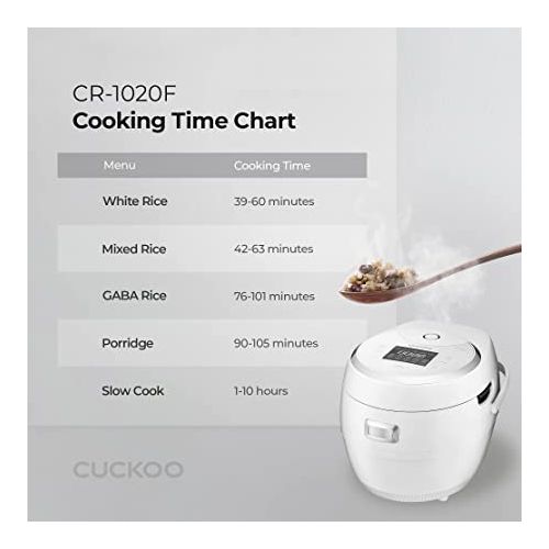  CUCKOO CR-1020F | 10-Cup (Uncooked) Micom Rice Cooker | 16 Menu Options: White Rice, Brown Rice & More, Nonstick Inner Pot, Designed in Korea | White