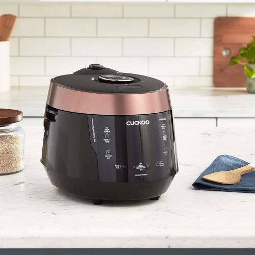  Cuckoo CRP-P0609S 6 cup Electric Heating Pressure Rice Cooker & Warmer  12 built-in programs including Glutinous (white), Mixed, Brown, GABA and more, 10.10 x 11.60 x 14.20, Black