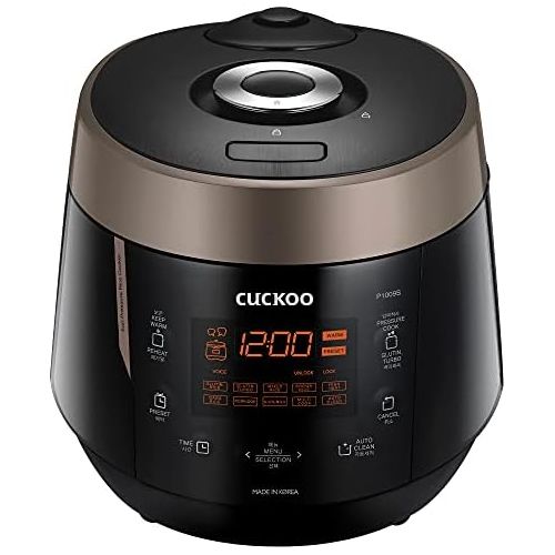  CUCKOO CRP-P1009SB 10-Cup (Uncooked) Pressure Rice Cooker 12 Menu Options: Quinoa, Oatmeal, GABA/Brown Rice & More, Made in Korea Black/Copper