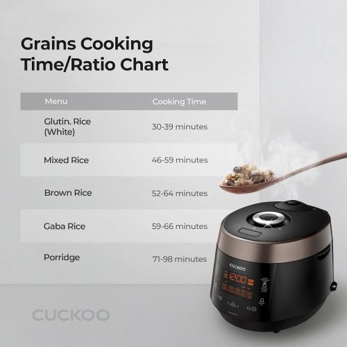  CUCKOO CRP-P1009SB 10-Cup (Uncooked) Pressure Rice Cooker 12 Menu Options: Quinoa, Oatmeal, GABA/Brown Rice & More, Made in Korea Black/Copper