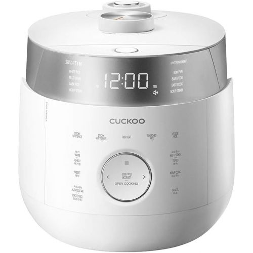  CUCKOO CRP-LHTR1009F 10-Cup (Uncooked) Twin Pressure Induction Heating Rice Cooker 16 Menu Options: High/Non-Pressure Steam & More, Stainless Steel Inner Pot, Made in Korea White