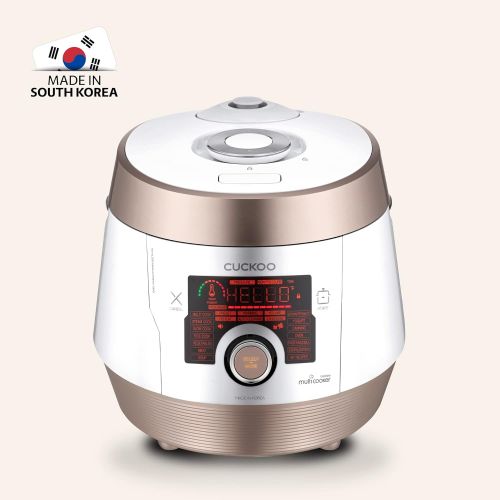  CUCKOO CMC-ASB601F 6QT. 8-in-1 Electric Pressure Cooker 14 Menu Options: Rice, Slow Cooker, Saute, Steamer, Sous Vide & More, Stainless Steel Inner Pot, Made in Korea White/Gold