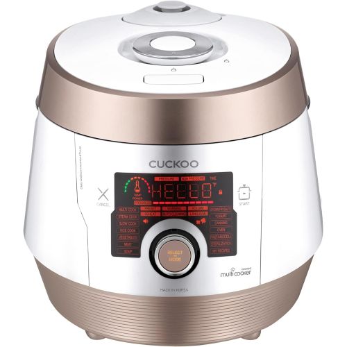  CUCKOO CMC-ASB601F 6QT. 8-in-1 Electric Pressure Cooker 14 Menu Options: Rice, Slow Cooker, Saute, Steamer, Sous Vide & More, Stainless Steel Inner Pot, Made in Korea White/Gold