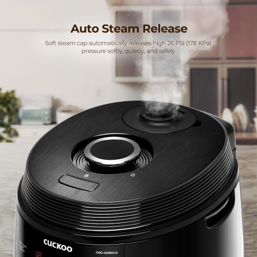  CUCKOO CMC-QAB501SB 5QT. Standard 8-in-1 Pressure Cooker 10 Menu Options: Slow Cooker, Saute, Steamer, Yogurt & More, Made in Korea Black