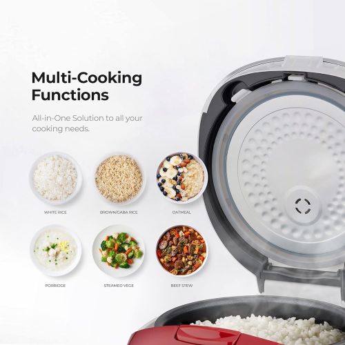  [아마존베스트]Cuckoo CR-0655F Rice Cooker & Warmer, 6 Cups, LCD-Display 11-Menu Options, Turbo, Mixed, and Brown/GABA, Porridge, Steam MultiCook, My Mode, 16-Various Cooking Methods, Small, Red/