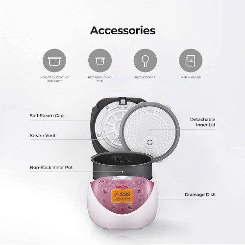  [아마존베스트]Cuckoo CR-0631F 6-cup Multifunctional Micom Rice Cooker & Warmer  9 built-in programs, White/GABA, Mixed/Brown, Porridge, Steam, Slow-Cook, and My Mode [16 flavors and textures],