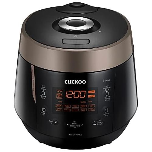  [아마존베스트]Cuckoo CRP-P1009SB 10 Cup Electric Heating Pressure Cooker & Warmer  12 Built-in Programs, Glutinous (White), Mixed, Brown, GABA Rice, and more, 15.70 x 11.50 x 11.70, Black
