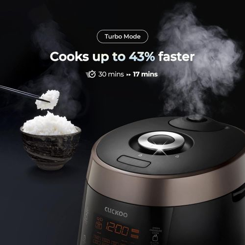  [아마존베스트]Cuckoo CRP-P1009SB 10 Cup Electric Heating Pressure Cooker & Warmer  12 Built-in Programs, Glutinous (White), Mixed, Brown, GABA Rice, and more, 15.70 x 11.50 x 11.70, Black