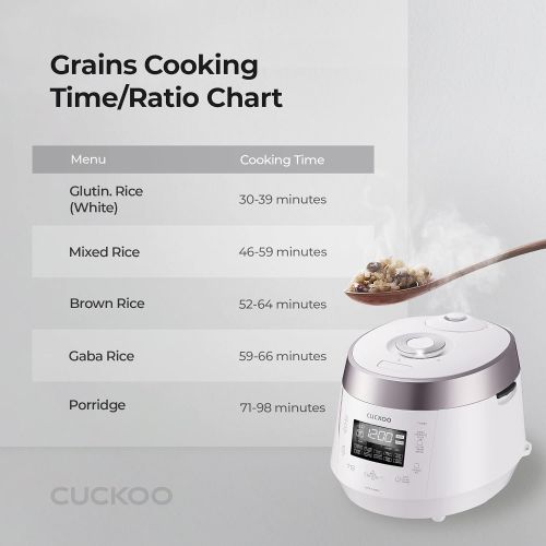  [아마존베스트]Cuckoo CRP-P1009SW 10 Cup Electric Heating Pressure Cooker & Warmer  12 Built-in Programs, Glutinous (White), Mixed, Brown, GABA Rice, [1.8 liters]