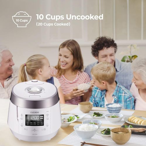  [아마존베스트]Cuckoo CRP-P1009SW 10 Cup Electric Heating Pressure Cooker & Warmer  12 Built-in Programs, Glutinous (White), Mixed, Brown, GABA Rice, [1.8 liters]