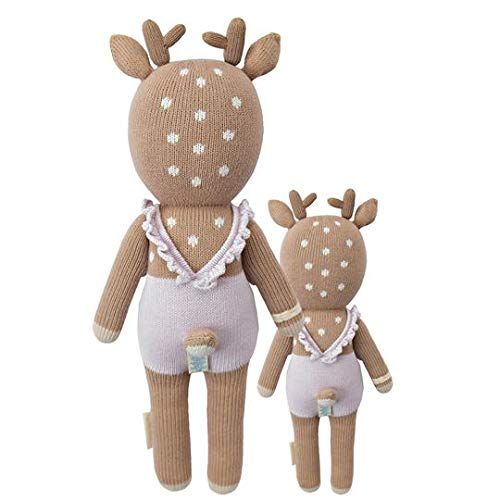  CUDDLE + KIND Violet The Fawn Regular 20 Hand-Knit Doll  1 Doll = 10 Meals, Fair Trade, Heirloom Quality, Handcrafted in Peru, 100% Cotton Yarn