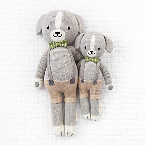  CUDDLE + KIND Noah The Dog Reguar 20 Hand-Knit Doll  1 Doll = 10 Meals, Fair Trade, Heirloom Quality, Handcrafted in Peru, 100% Cotton Yarn