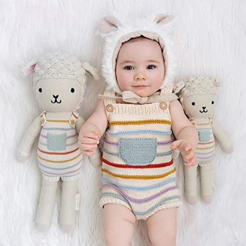  CUDDLE + KIND Avery The Lamb Regular 20 Hand-Knit Doll  1 Doll = 10 Meals, Fair Trade, Heirloom Quality, Handcrafted in Peru, 100% Cotton Yarn