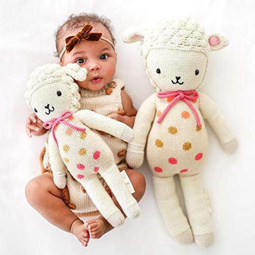  CUDDLE + KIND Lucy The Lamb Little 13 Hand-Knit Doll  1 Doll = 10 Meals, Fair Trade, Heirloom Quality, Handcrafted in Peru, 100% Cotton Yarn